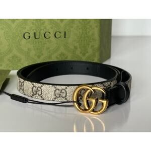 Gucci Women’s Leather GG Thin Width Belt Brown 110/44 409417 NWT